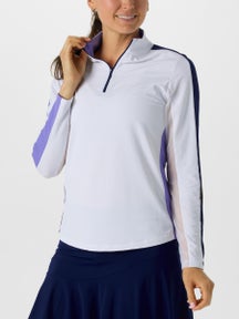 IBKUL Women's Colorblock Zip Long Sleeve