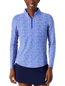 IBKUL Women's Half Zip Long Sleeve - Amani Blue