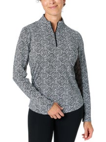 IBKUL Women's Half Zip Long Sleeve - Amani Black