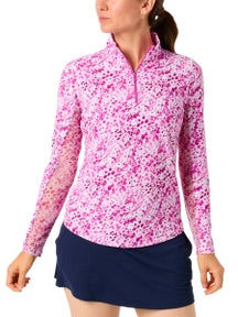 IBKUL Women's Half Zip Long Sleeve Top - Yesenia