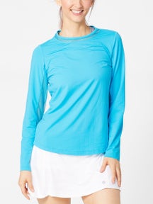 IBKUL Women's Solid Long Sleeve Top - Turq