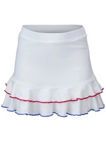 Li Mi Girl's Stars & Stripes Double Ruffle Skirt
