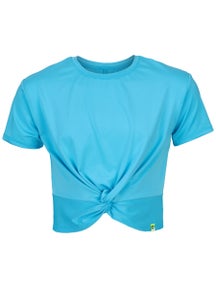 Lucky In Love Girl's Peek-A-Bow Top - Blue