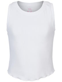 Lucky In Love Girl's Core Flutterline Tank - White