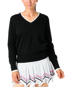 Lucky in Love Women's Point Double V-Neck Sweater