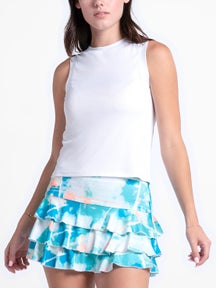 Lucky in Love Women's Hip Fit Rib Muscle Tank - White