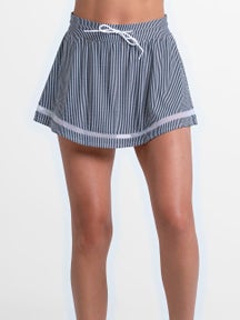 Lucky in Love Women's High Waist Seersucker Skirt-Navy