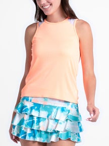 Lucky in Love Women's Waves Twist Back Rib Tank