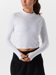 Lucky in Love Women's L-UV Mock Long Sleeve - White