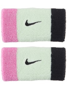 Nike Swoosh Doublewide Wristbands 2Pk Volt/Pink