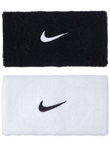 Nike Swoosh Doublewide Wristbands 2Pk Black/White