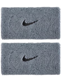 Nike Swoosh Doublewide Wristbands 2Pk Grey/Black