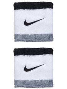 Nike Swoosh Singlewide Wristbands 2 Pk White/Grey/Black
