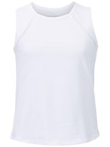Sofibella Girl's Tres Blanc Trellis Trim Tank