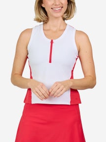 Sofibella Women's Viva Hibiscus Zip Tank