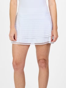 Sofibella Women's White Stripes Tier Skirt