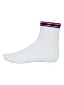 Wilson Men's NY Quarter Stripe Socks - White/Navy/Red