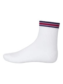 Wilson Men's Rain Shine Quarter Stripe Socks-White/Navy