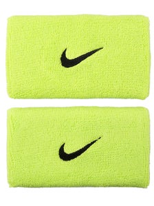 Nike Swoosh Double Wide Wristband White/Black | Tennis Warehouse