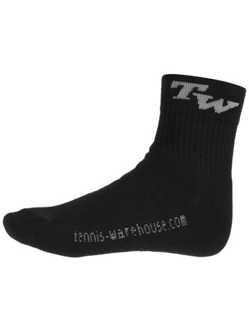 Image of a black crew tennis sock