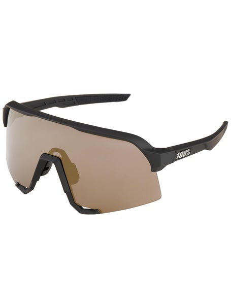 100% S3 Soft Tact Black Sunglasses Gold Mirror Lens