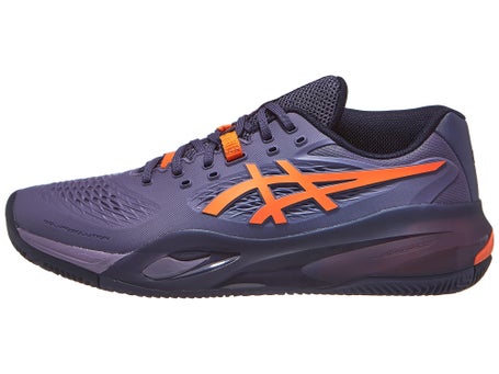 Asics Gel Resolution X Clay Grey/Orange Men's Shoes Tennis Warehouse
