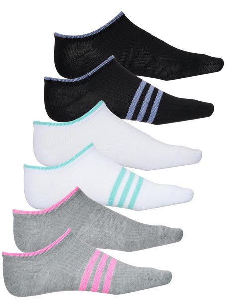 adidas Girl's Superlite No Show 6-Pack Sock Multi Tennis Warehouse