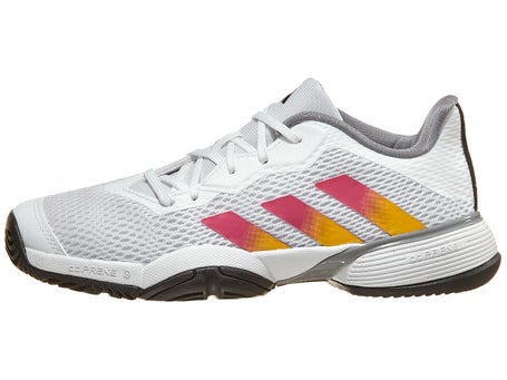 adidas Barricade K White/Gold/Fuchsia Junior Shoes | Tennis Warehouse