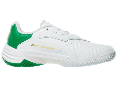 adidas Barricade 13 Leather White/Green Men's Shoes Tennis Warehouse