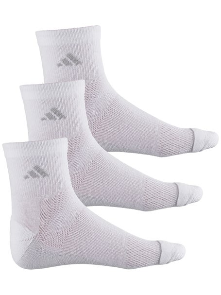 adidas Men's All Day Training 3-Pack Quarter Sock White Tennis