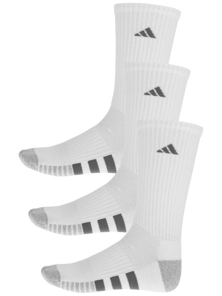 adidas Cushioned Crew Socks 3 Pairs - White, Women's Training