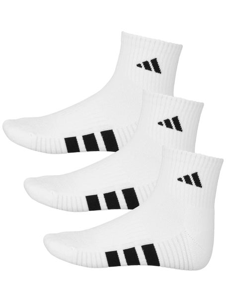 adidas Mens Cushioned 4.0 3-Pack Quarter Socks White