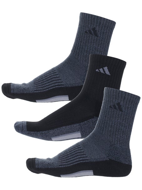 adidas Men's Cushioned X 3 3-Pack Mid-Crew Sock Black Tennis Warehouse