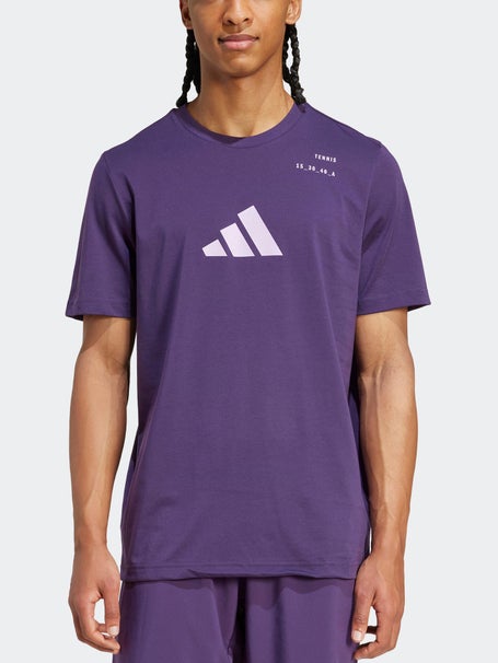 adidas Mens Fall Tennis Logo Graphic T-Shirt