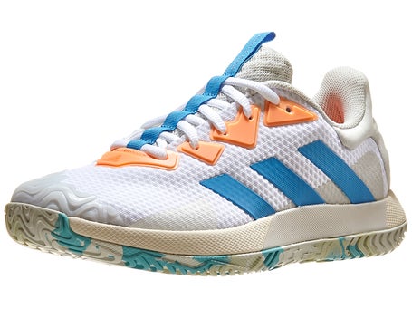 adidas SoleMatch Control White/Blue/Grey Shoes | Tennis Warehouse