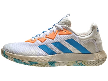 adidas SoleMatch Control White/Blue/Grey Men's Shoes | Tennis Warehouse