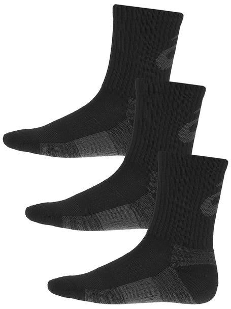 Asics Men\'s Training Crew Socks 3 Pack Black | Tennis Warehouse