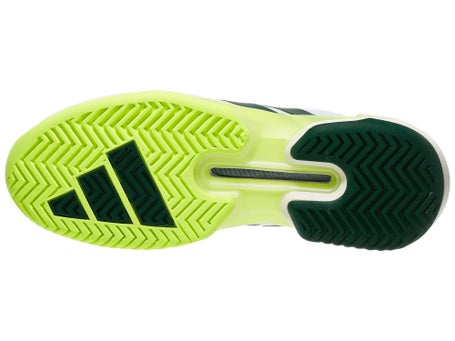 adidas Adizero Ubersonic 5 Tennis Shoes - Men's - Cloud White / Aurora Ivy / Lucid Lemon - 7