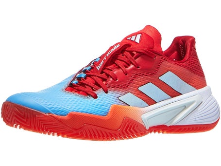 red white and blue adidas tennis shoes