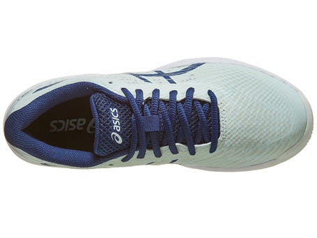 ASICS Juniors` Gel-Resolution 9 Tennis Shoes Pale Mint and Blue Expanse