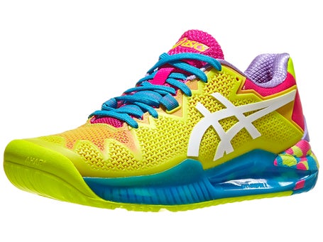 Asics Gel 8 Safety Yellow/Wh Women's Shoes | Tennis