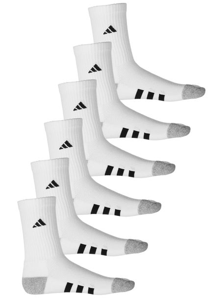adidas Youth Cushioned Crew 6-Pack Sock White Tennis Warehouse