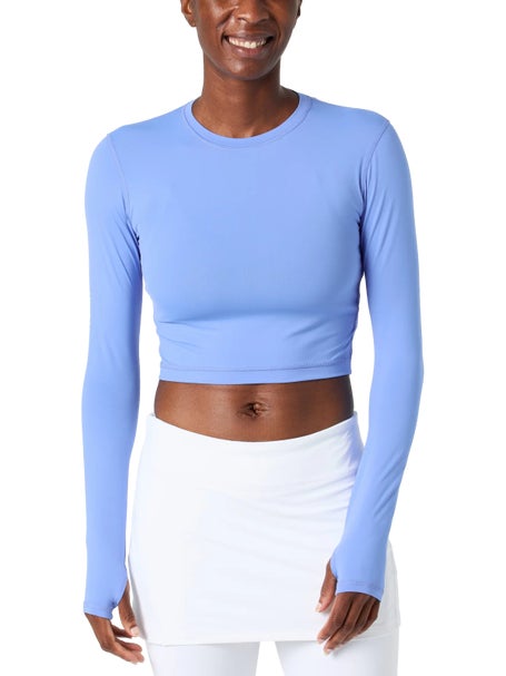 BloqUV Womens Everyday Crop LS Top - Indigo