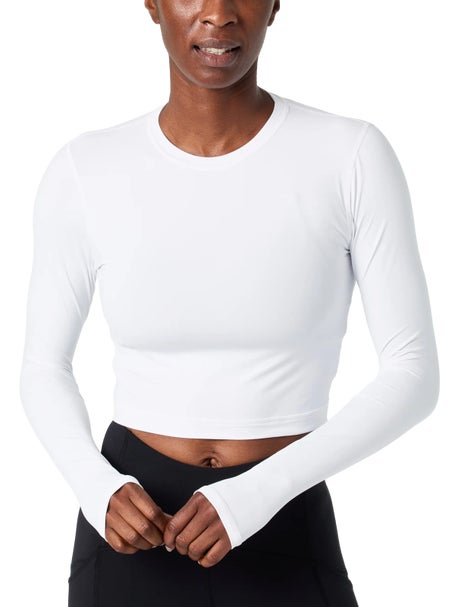 BloqUV Womens Everyday Crop LS Top - White