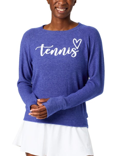 Bird & Vine Womens Reverse Fleece Tennis Heart