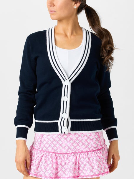 Bubble Womens Crossed Racquets Mel Cardigan - Navy