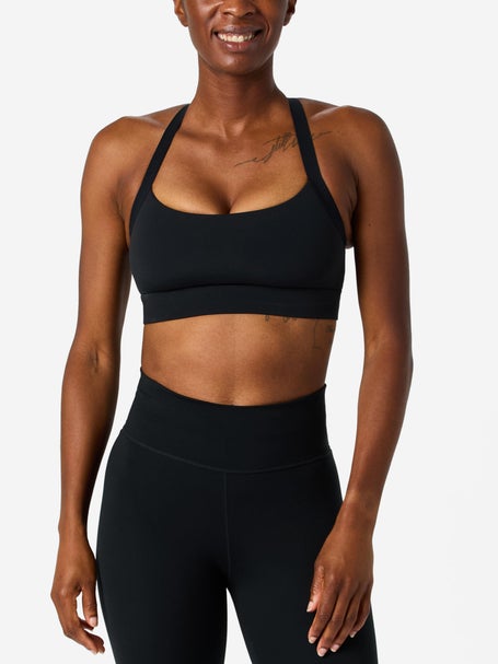Brooks Womens Luxe Strappy Racerback Bra - Black