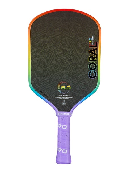 Six Zero Coral Pro Hybrid Pickleball Paddle Rainbow
