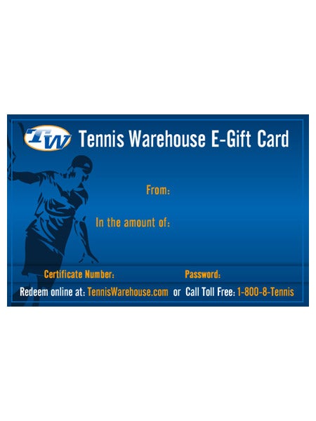 Tennis Warehouse Gift Certificate - Electronic