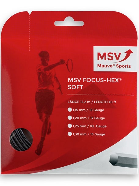 MSV Focus HEX Soft Tennis String Reel, 17L/1.15 Gauge, Sky Blue – Peter  Guterman Sales